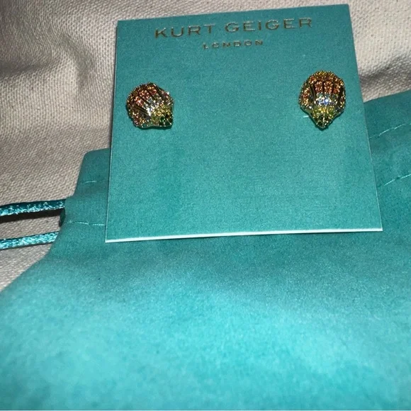 Kurt Geiger NWTB Eagle Head Crystal Encrusted & Gold Tone Post Earrings - Picture 6 of 10